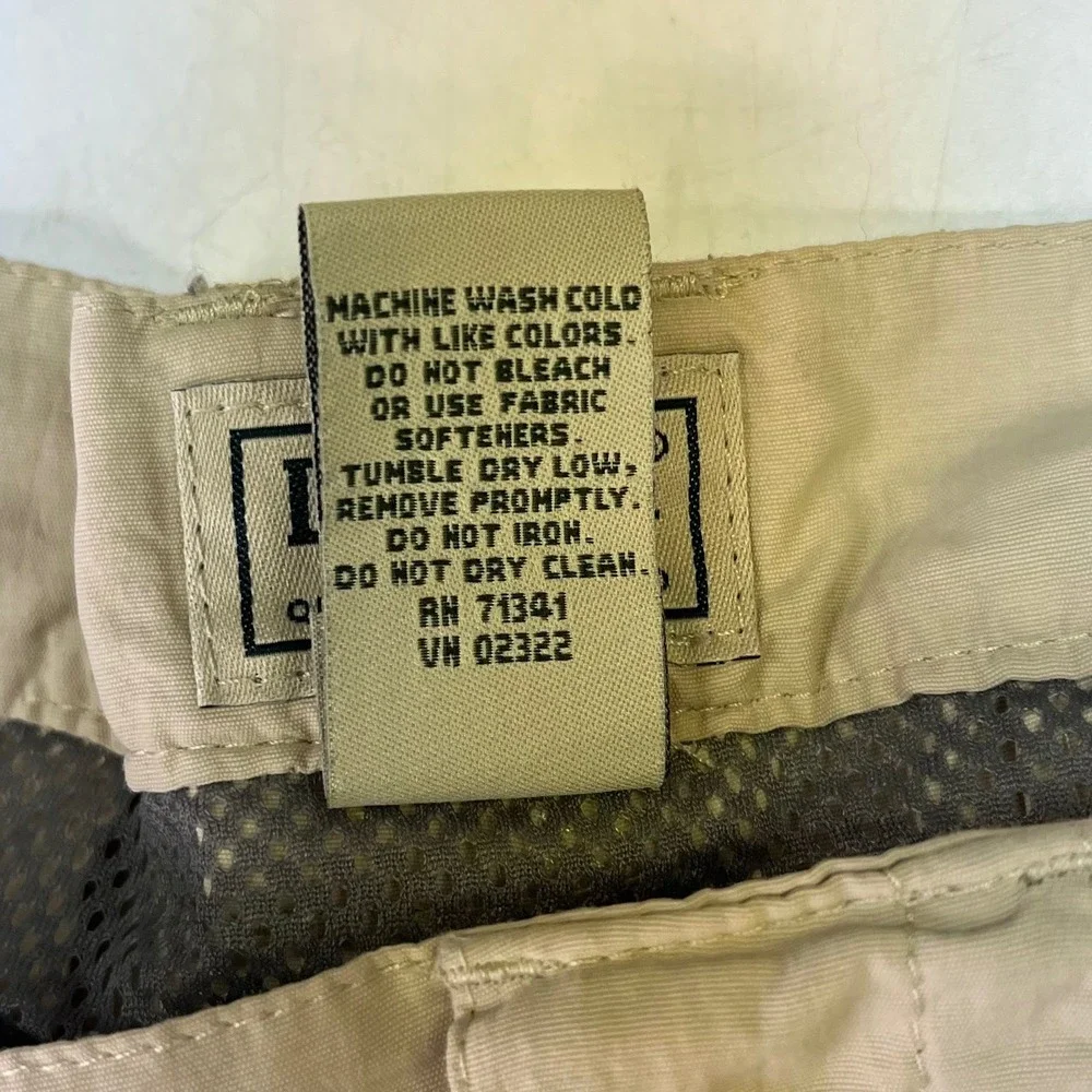LL Bean Mens Khaki Tan Convertible Zip Off Cargo Hiking Pants Outdoor Size 35 - Picture 11 of 14
